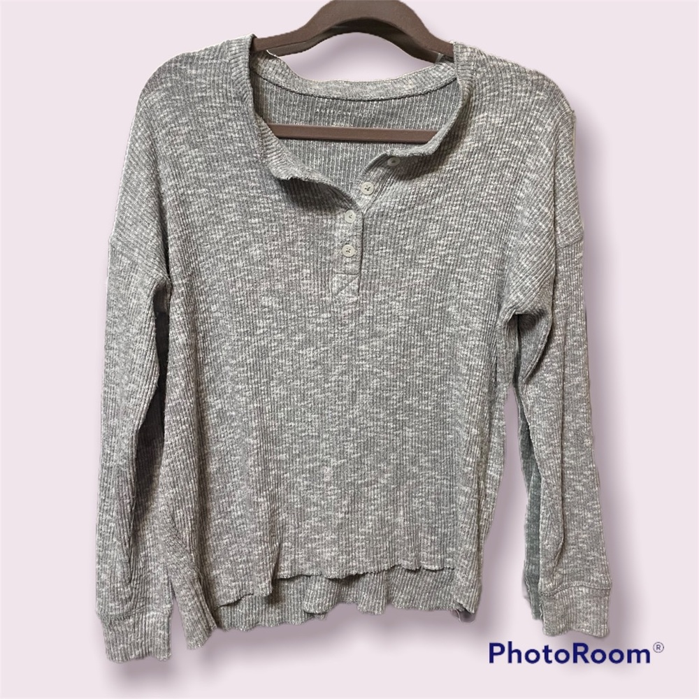 Gray Long Sleeve American Eagle Shirt XS